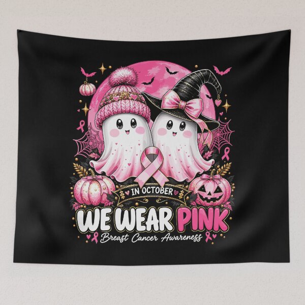 Item preview, In October We Wear Pink Cute Ghosts Breast Cancer Awareness designed and sold by  MOHAMED.