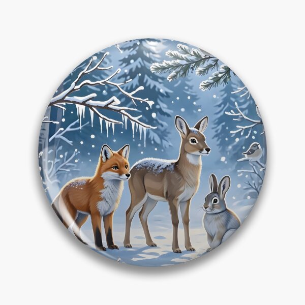 Item preview, Winter Forest Animals in Snow designed and sold by Sybille-Yates.