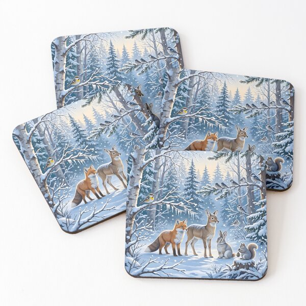 Item preview, Winter Forest Animals in Snow designed and sold by Sybille-Yates.