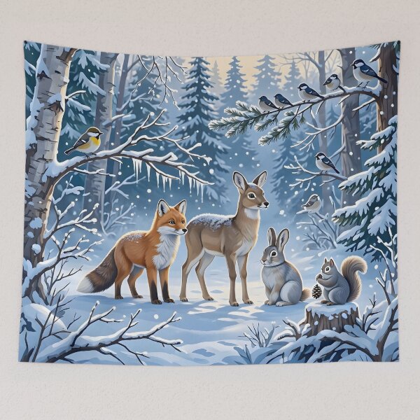 Item preview, Winter Forest Animals in Snow designed and sold by Sybille-Yates.