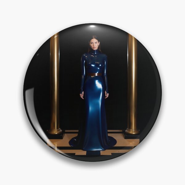 Item preview, Navy Latex Gown – Art Deco Hall of Brass Columns designed and sold by Magic-Reality.