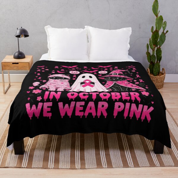 Item preview, In October We Wear Pink Black Cat Ghost Breast Cancer designed and sold by MOHAMED.