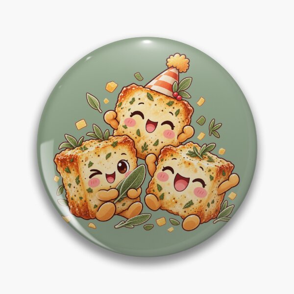 Item preview, Stuffing Bread Cubes Party Kawaii Thanksgiving Cute Funny Food Friends designed and sold by MagicMakerPh.