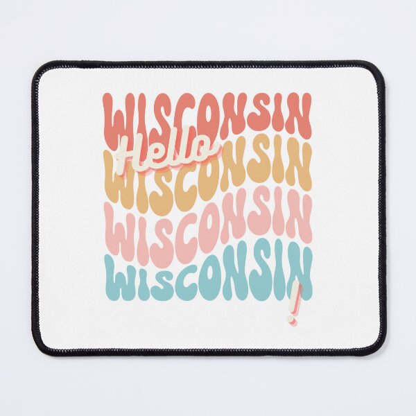 Item preview, Hello Wisconsin Retro Groovy State Lettering designed and sold by SleepyAvocadoCo.