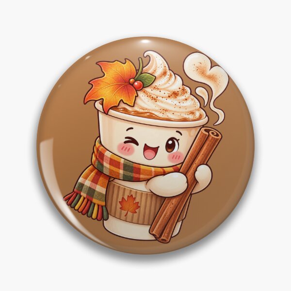 Item preview, Cute Pumpkin Spice Latte Cup Character Kawaii Fall Cinnamon Stick Hug designed and sold by MagicMakerPh.