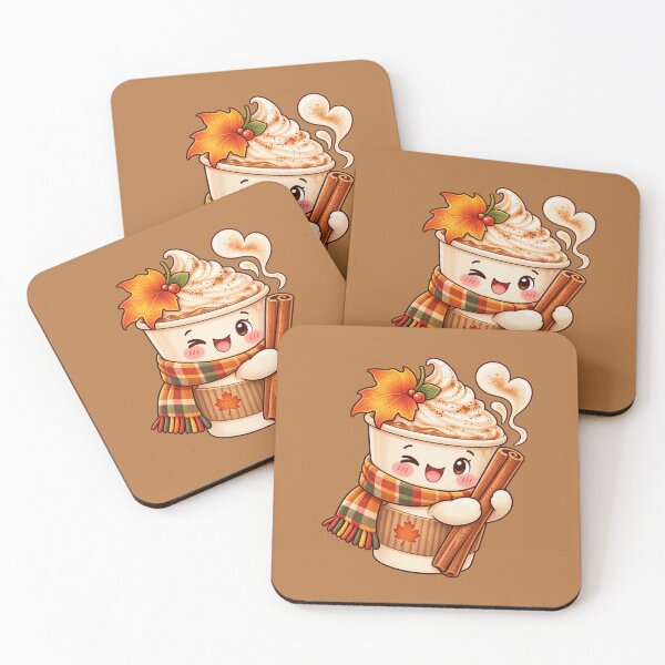 Item preview, Cute Pumpkin Spice Latte Cup Character Kawaii Fall Cinnamon Stick Hug designed and sold by MagicMakerPh.