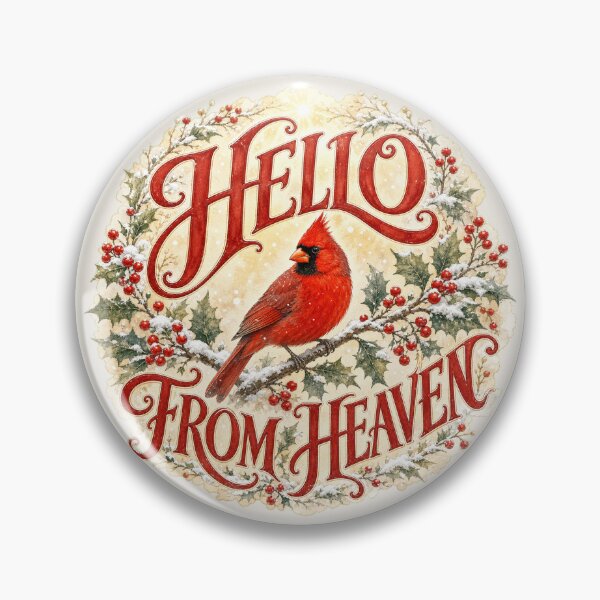 Item preview, Cardinal Hello From Heaven Memorial Watercolor Winter Bird Gift designed and sold by shifumart.