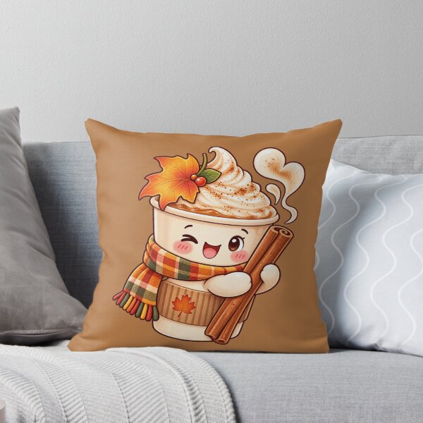 Item preview, Cute Pumpkin Spice Latte Cup Character Kawaii Fall Cinnamon Stick Hug designed and sold by MagicMakerPh.