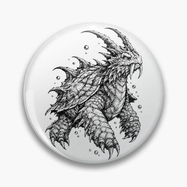 Item preview, Dragon Turtle Dark Fantasy Spiked Sea Monster designed and sold by Szkicerka.