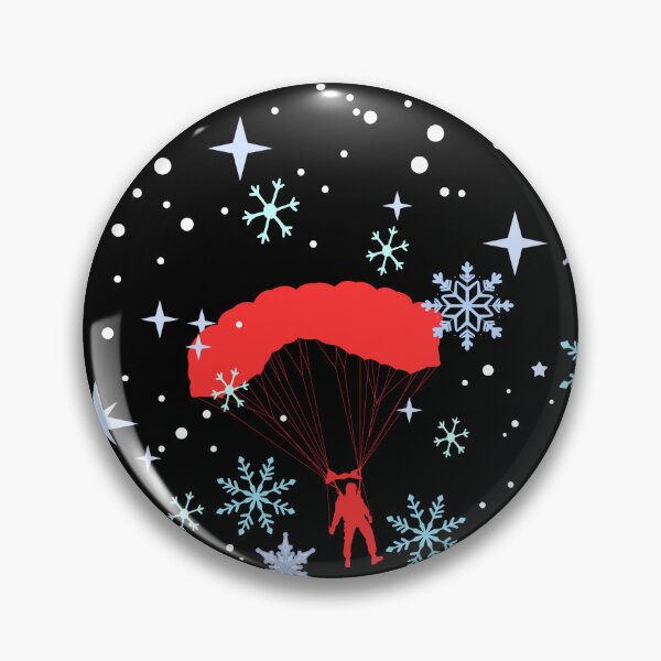 Item preview, Christmas Skydiving Snowing Night Silhouette designed and sold by stickersbygwgw.