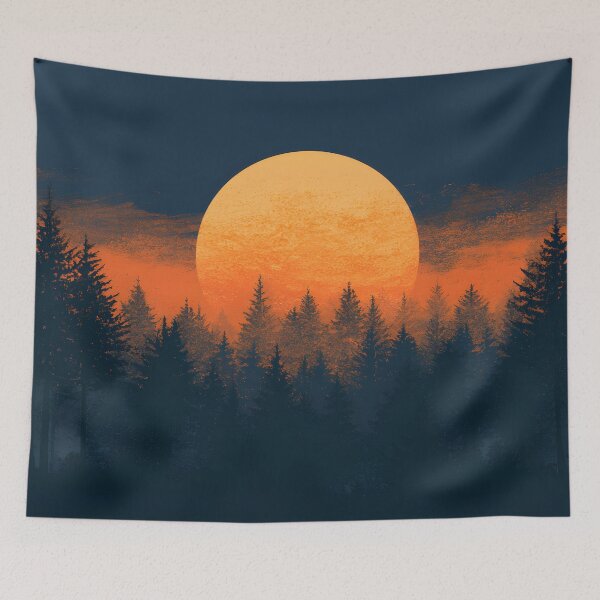 Item preview, Orange moon over the forest designed and sold by ScienceRex.