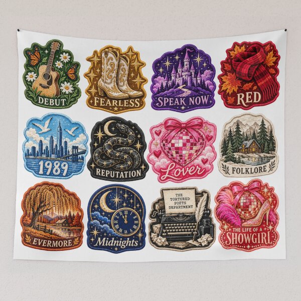 Item preview, 12-Era Embroidered Patch Pack designed and sold by taylorvinyls.