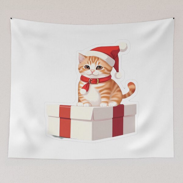 Item preview, Cute Orange Kitten in Santa Hat designed and sold by For-Cat Studio.