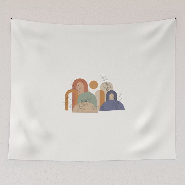 Item preview, Mid Century Boho Arches Botanical Horizon Art designed and sold by Living-Present.