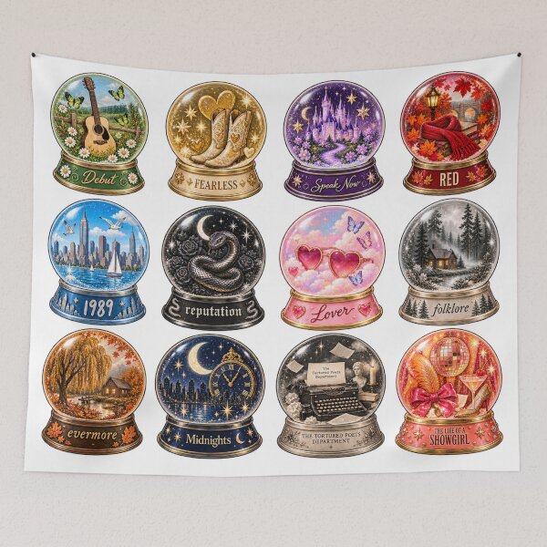 Item preview, 12-Era Embroidered Snow Globe Pack designed and sold by taylorvinyls.