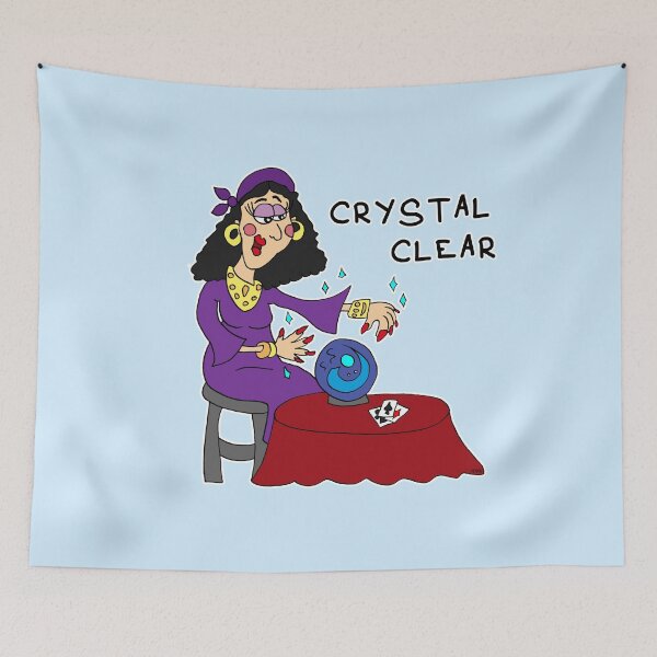 Item preview, Crystal Clear | Funny Fortune Teller Crystal Ball Visual Pun Sticker designed and sold by MyxaART.