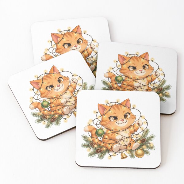 Item preview, Tangled Lights Cat Christmas designed and sold by Gifter-ly Cozy Christmas.