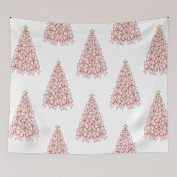 Item preview, Coquette Bow Tree - Christmas Tree Made of Pink Satin Bows and Pearls - Girly Pink Coquette Christmas designed and sold by Foriart.