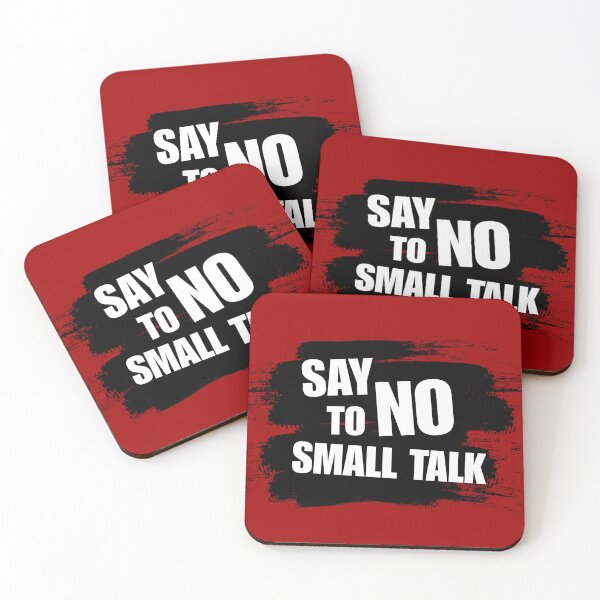 Item preview, Say No to Small Talk Poster | Introvert Statement Wall Art | Blunt Social Satire Print designed and sold by Cynic Ink.