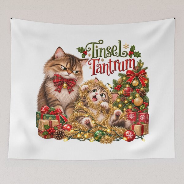 Item preview, Tinsel Tantrum Funny Christmas Cats designed and sold by J-CCreations.
