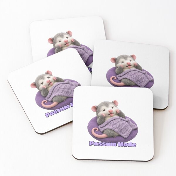 Item preview, Possum Mode Cute Opossum Playing Dead Introvert Sticker designed and sold by glitchman2.