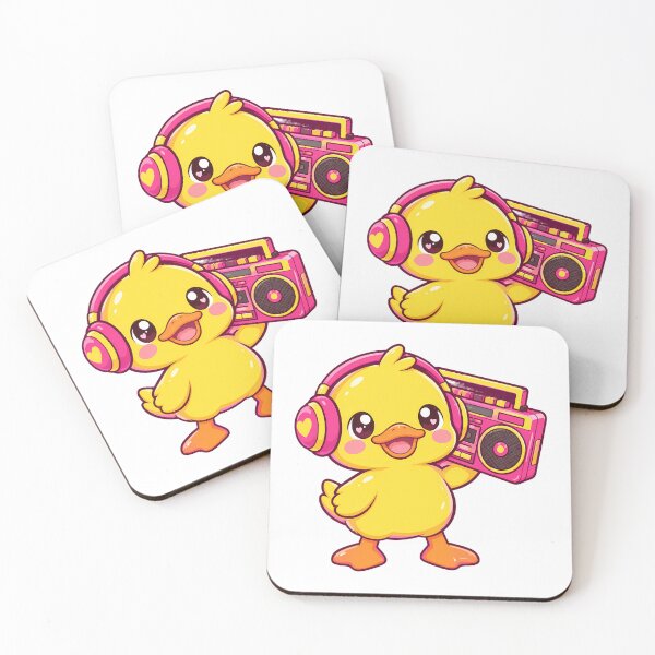 Item preview, Yellow Duck with Boombox and Headphones Cute Chill Music designed and sold by T0LD Studio.