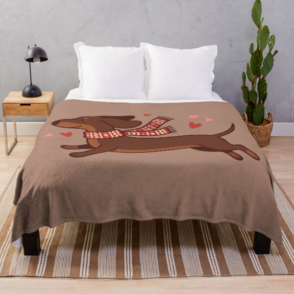 Item preview, Running Dachshund Wearing Red Scarf With Hearts designed and sold by AIG - Andrei Ilie Graphics.