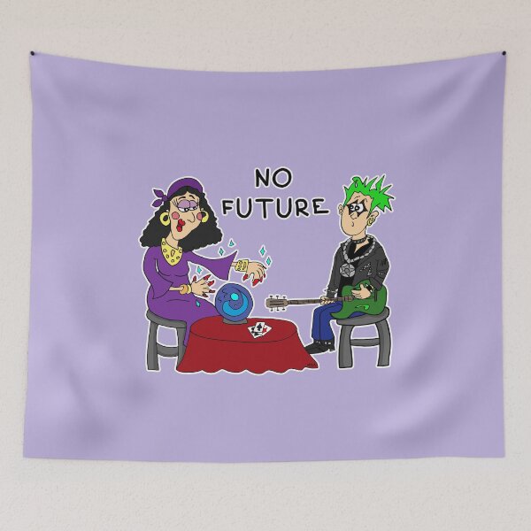 Item preview, No Future | Funny Fortune Teller Punk Rocker Visual Pun Sticker designed and sold by MyxaART.