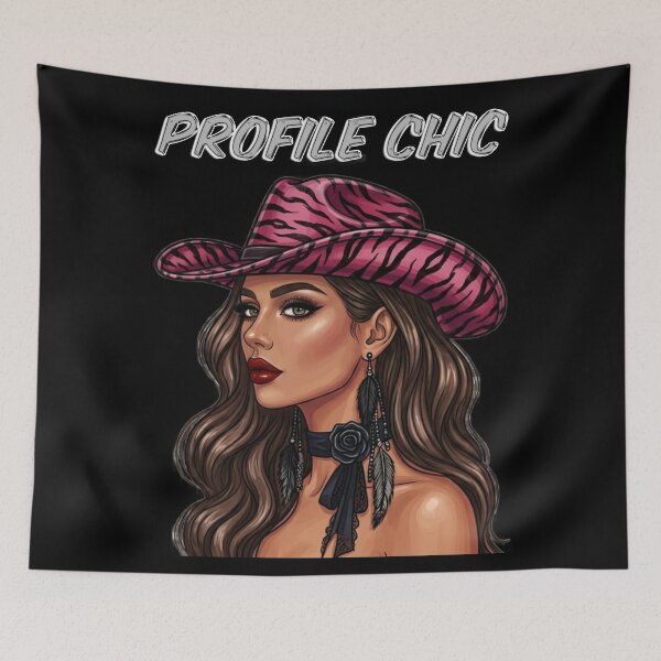 Item preview, Profile Chic Glamorous Woman In Pink Zebra Hat Art designed and sold by MaRCAStro.