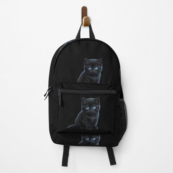 Item preview, Fluffy Black Kitten with Blue Eyes – Cute Cat Lover Gift designed and sold by Sonaroyalisticshop.