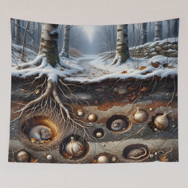 Item preview, Winter Woodland Underground Burrows and Hibernating Animals designed and sold by Sybille-Yates.