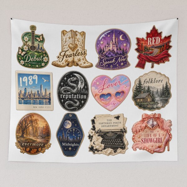 Item preview, 12-Era Souvenir Magnet Pack designed and sold by taylorvinyls.
