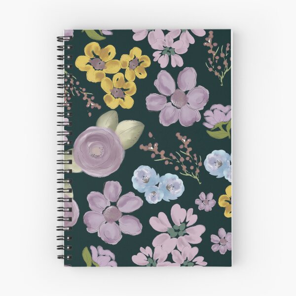 Item preview, Aesthetic Pastel Floral Midnight Dark Spruce Seamless Pattern designed and sold by ​Jyoti Digital Artist.