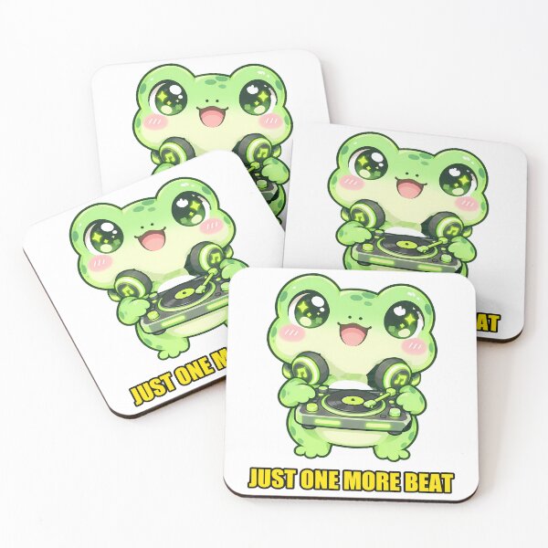 Item preview, Just One More Beat - Frog DJ with Turntable and Headphones designed and sold by T0LD Studio.