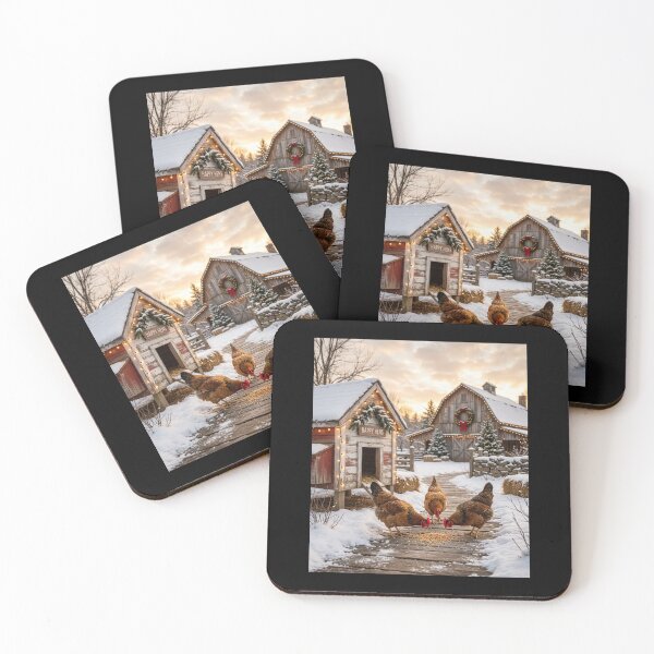 Item preview, Happy Pet Chickens Celebrating Christmas in Snow designed and sold by Tienda-Vane.