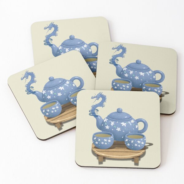 Item preview, The Jasmine Blossom Dragon Tea Shop - Blue Ceramic Set designed and sold by Whimsyduck.