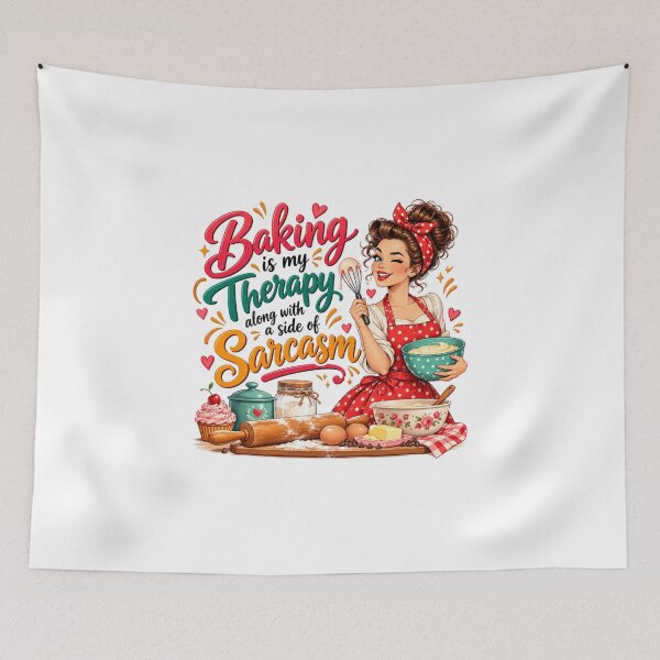 Item preview, Baking is My Therapy Along with a Side of Sarcasm  designed and sold by chicdeboutique.