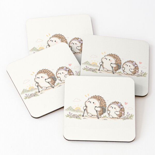 Item preview, Cute Hedgehog Couple Hiking Adventure designed and sold by GOSUMI.