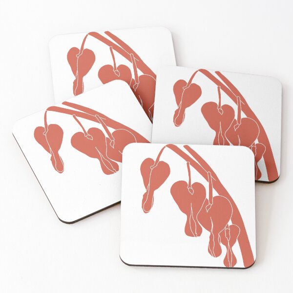 Item preview, Dark Coral Bleeding Heart Flower Minimalist Illustration designed and sold by  CharlottePorterArt.
