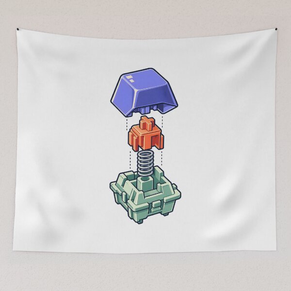 Item preview, Mechanical Keyboard Switch Exploded Color Art designed and sold by Philippa Shop.