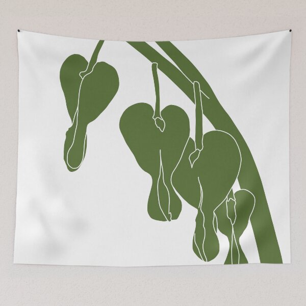 Item preview, Camo Green Bleeding Heart Flower Minimalist Illustration designed and sold by  CharlottePorterArt.