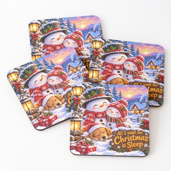 Item preview, All I Want for Christmas Is Sleep. Cozy Snowmen. designed and sold by Deepsleepstudio.