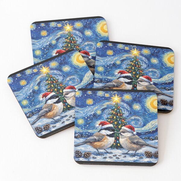Item preview, Starry Night Chickadees designed and sold by Tiffany Roy.