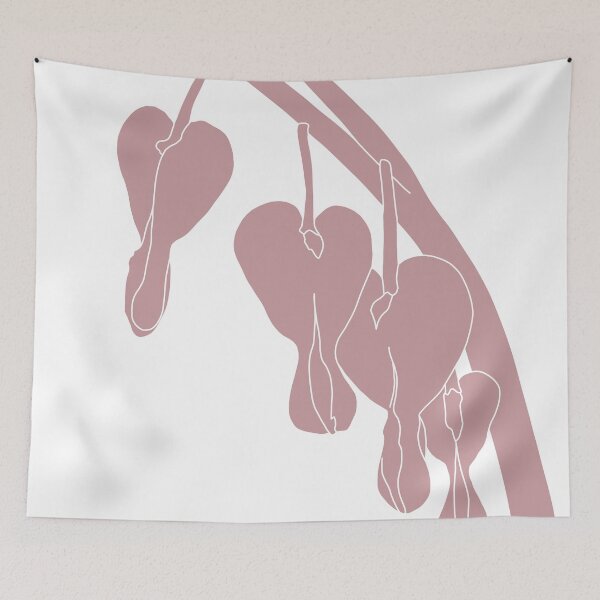 Item preview, Light Mauve Bleeding Heart Flower Minimalist Illustration designed and sold by  CharlottePorterArt.