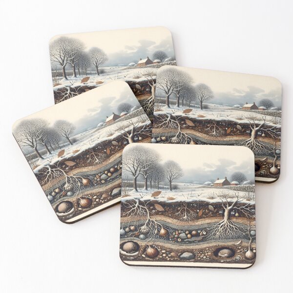 Item preview, Winter Woodland Underground Burrows and Hibernating Animals designed and sold by Sybille-Yates.