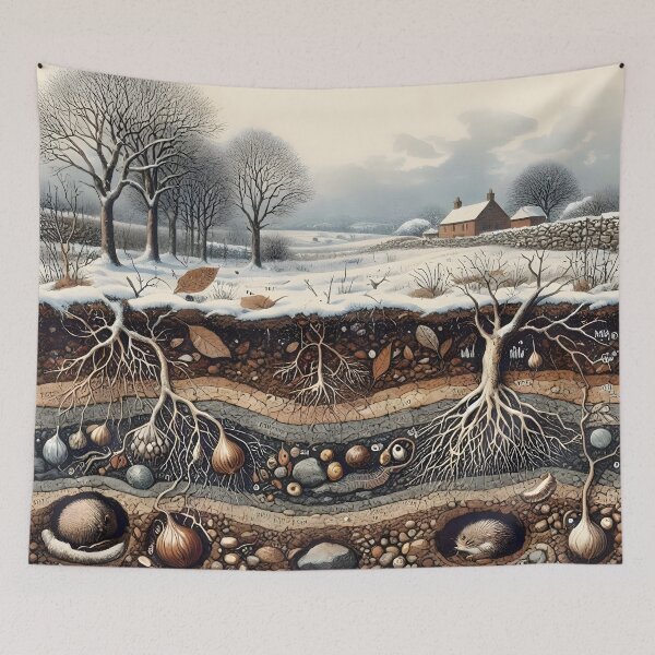 Item preview, Winter Woodland Underground Burrows and Hibernating Animals designed and sold by Sybille-Yates.