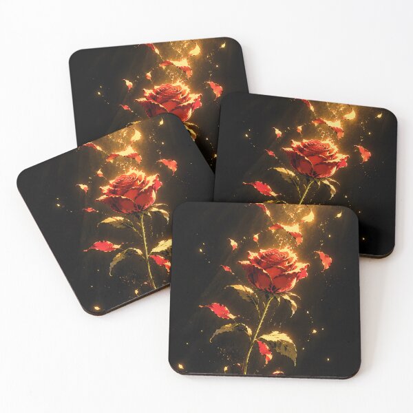 Item preview, Not Everything Fades – Floating Red Rose in Golden Light designed and sold by bauschberts.