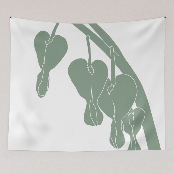 Item preview, Spanish Green Bleeding Heart Flower Minimalist Illustration designed and sold by  CharlottePorterArt.