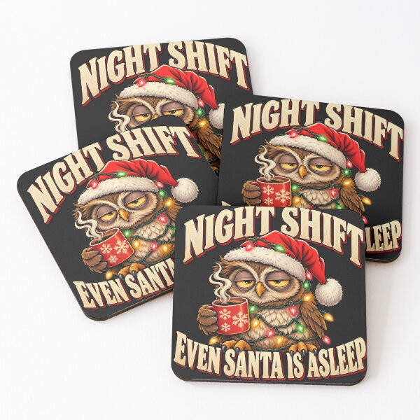 Item preview, Funny Night Shift Christmas Owl – Coffee Lover designed and sold by wildwakedesigns.