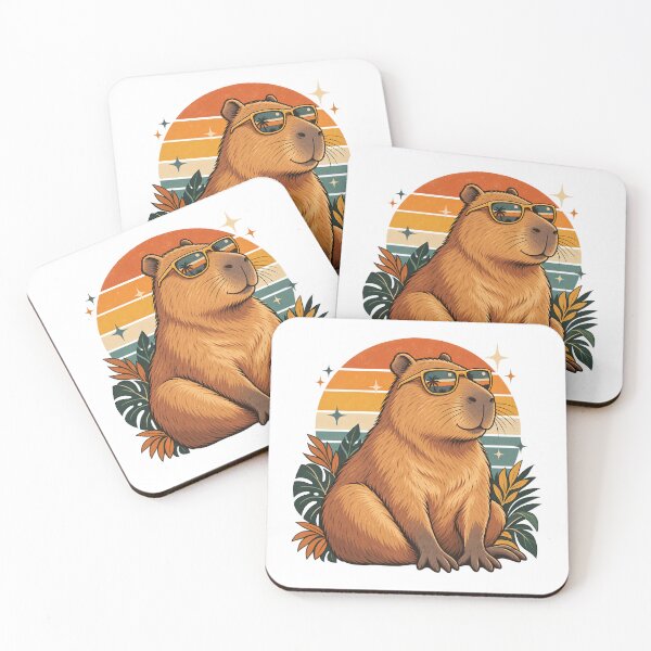 Item preview, Cool capybara wearing retro-style sunglasses designed and sold by Tillyvanilli.